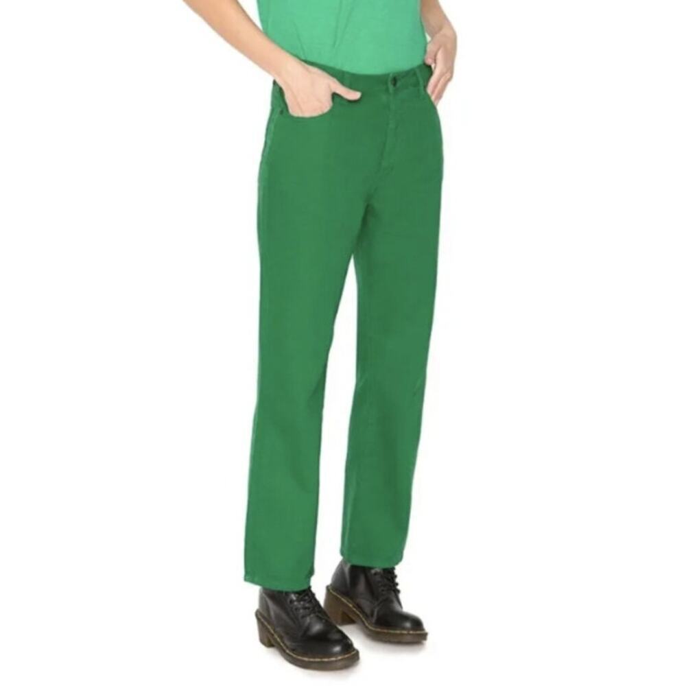 Free People x Sandrine Rose High Waisted Wide Leg Jeans Green